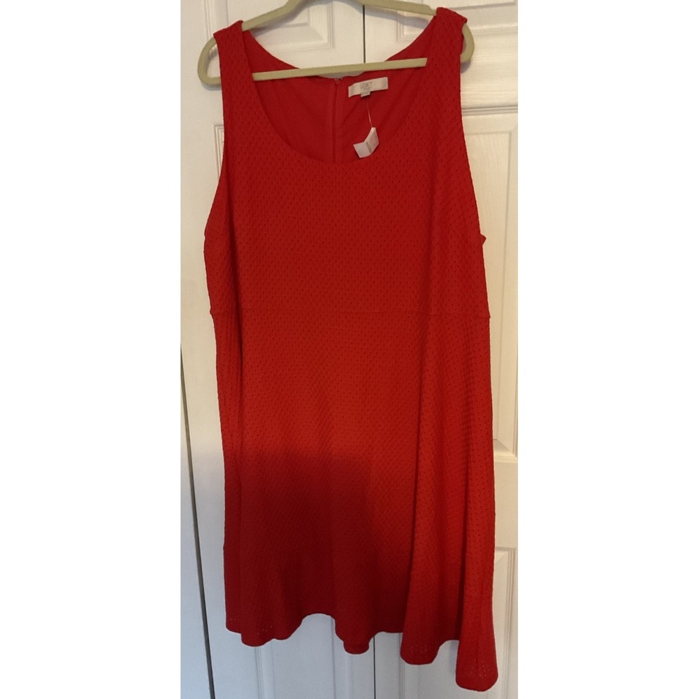 Loft Plus Size Red Midi Dress‎ Size 24 New with $80 Tags